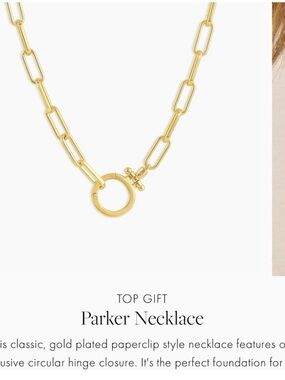 Gorjana Gold Parker Paperclip Necklace with Circular Hinge